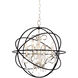 Orbit 4 Light 19 inch Anthracite/Polished Nickel Chandelier Ceiling Light in Anthracite and Polished Nickel, Candelabra